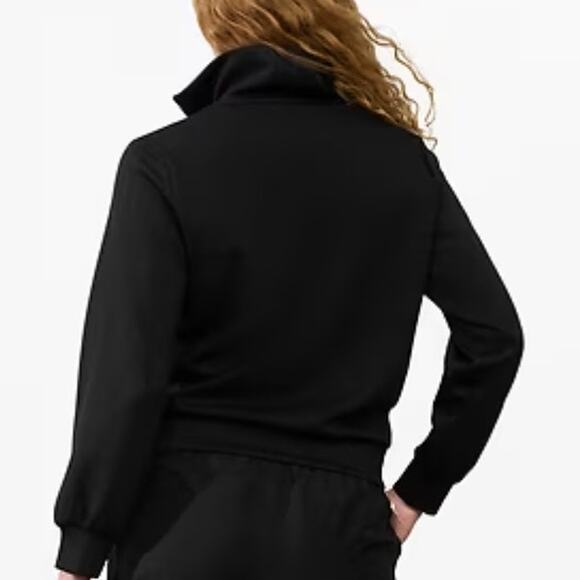 ATHLETA NWT Allure Tencel 1/4 Zip Long Sleeve Sweatshirt Black M Sporty Prep - Picture 2 of 3